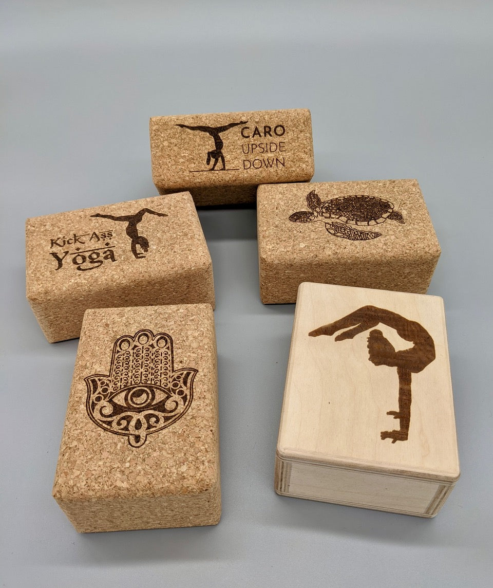 personalized Handstand blocks cork 